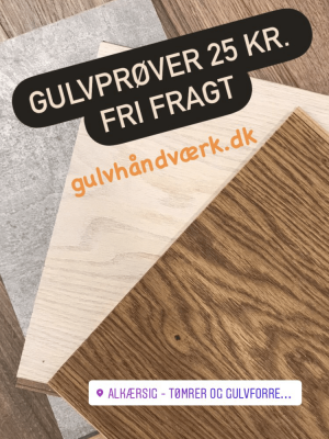 gulvprøver Gulvprøver 25 kr fri fragt
